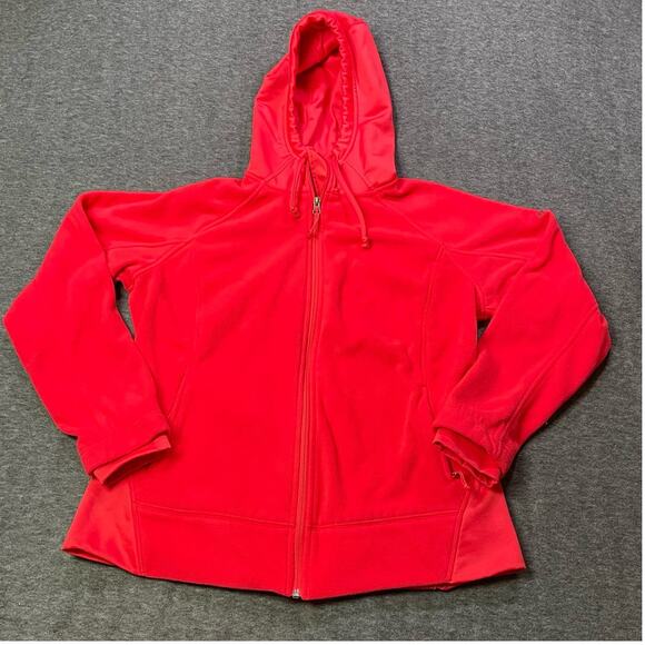 Columbia‎ Pink Fleece Full Zip Hoodie Girls XL Thumbhole Sleeves - Picture 1 of 10